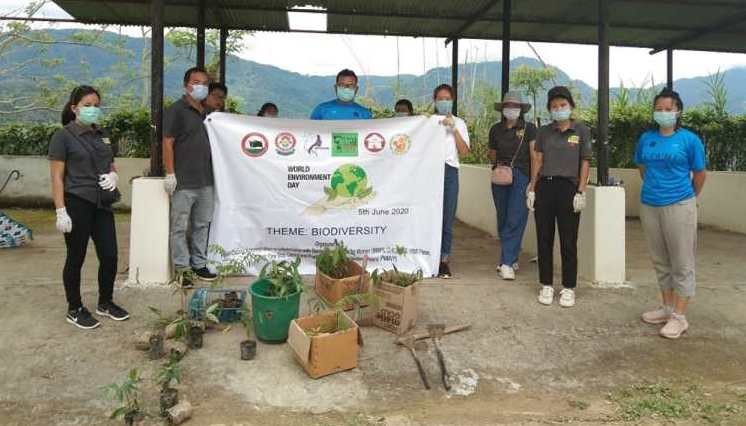 The district administration of Peren in collaboration with the Department of Forest, the District Level Centre for Women, Sakhi One Stop Centre, Childline-1098 Peren and PMVVY under BetiBachaoBetiPadhao (BBBP) observed the World Environment Day under the theme ‘Biodiversity’ on June 5 at the DC’s complex on June 5. (DIPR Photo)